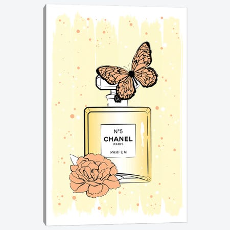 Chanel Butterfly Canvas Print #PAV690} by Martina Pavlova Canvas Art