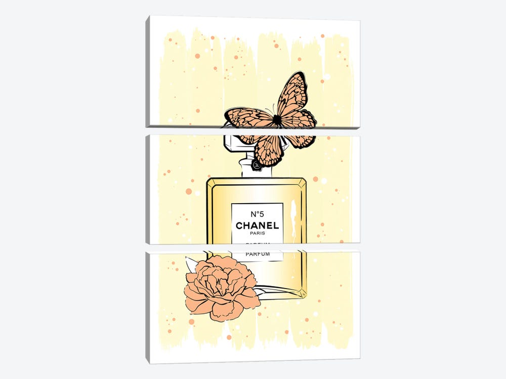 Chanel Butterfly by Martina Pavlova 3-piece Art Print
