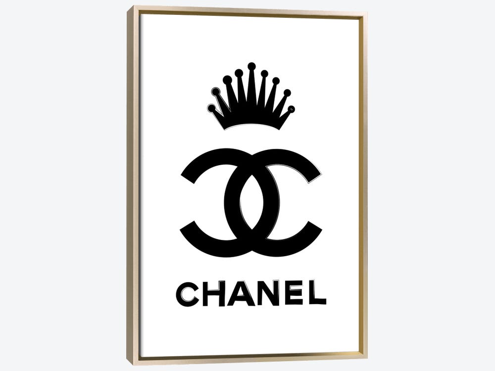 Framed Canvas Art (Gold Floating Frame) - Chanel Queen by Martina Pavlova ( Fashion > Fashion Brands > Chanel art) - 40x26 in