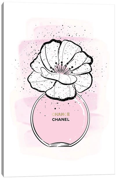 Chance Flower Canvas Art Print - Perfume Bottle Art