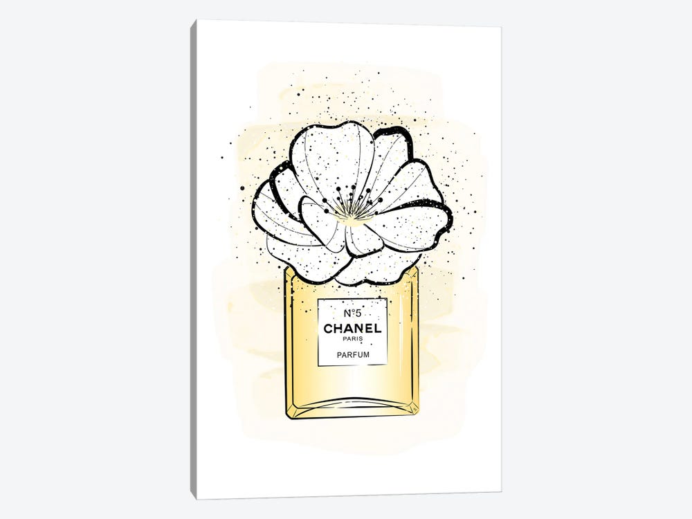 Framed Canvas Art (White Floating Frame) - Chanel Books by Martina Pavlova ( Fashion > Hair & Beauty > Perfume Bottles art) - 26x18 in