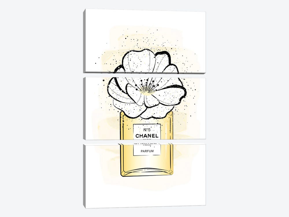 Chanel Flower by Martina Pavlova 3-piece Canvas Artwork