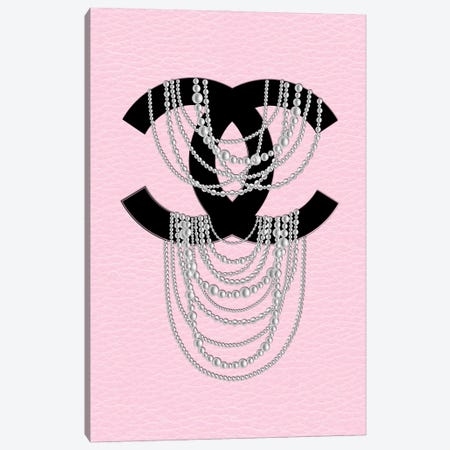 Framed Canvas Art (Champagne) - Chanel Black Stiletto Nail Art by Julie Schreiber ( People > Body > Hands art) - 26x18 in