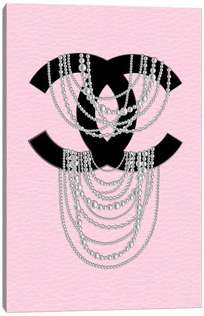 Pink Pearls Canvas Art Print - Jewelry Art