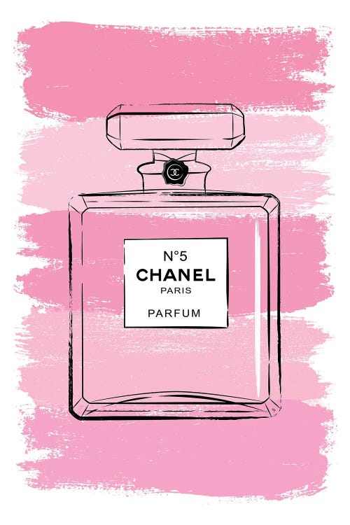 Chic Perfume Print Fashion Wall Art Pink Lips Poster 