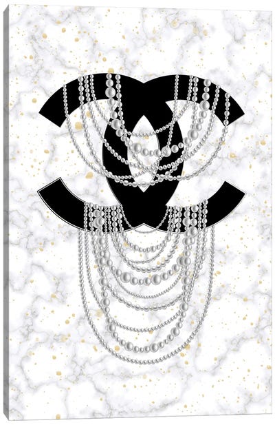 Marble Pearls Canvas Art Print - Martina Pavlova Fashion Brands