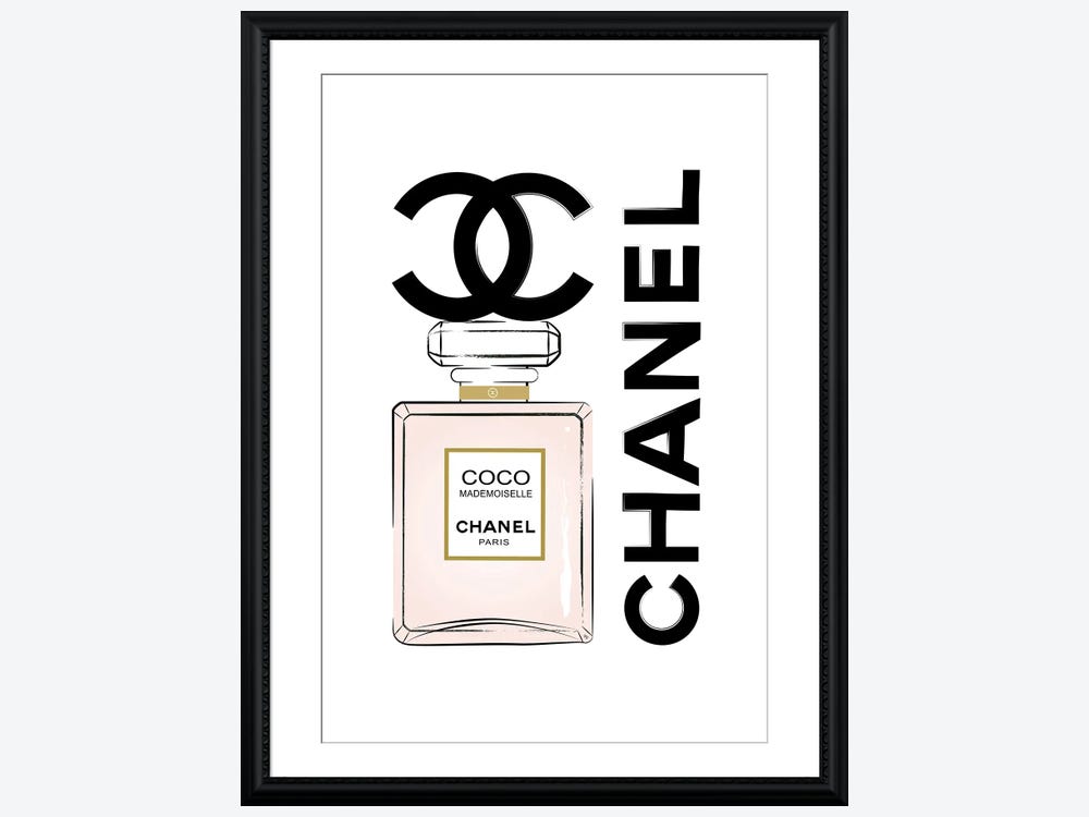 Framed Canvas Art - Coco Chanel Perfume by Martina Pavlova ( Fashion > Hair & Beauty > Perfume Bottles art) - 40x26 in