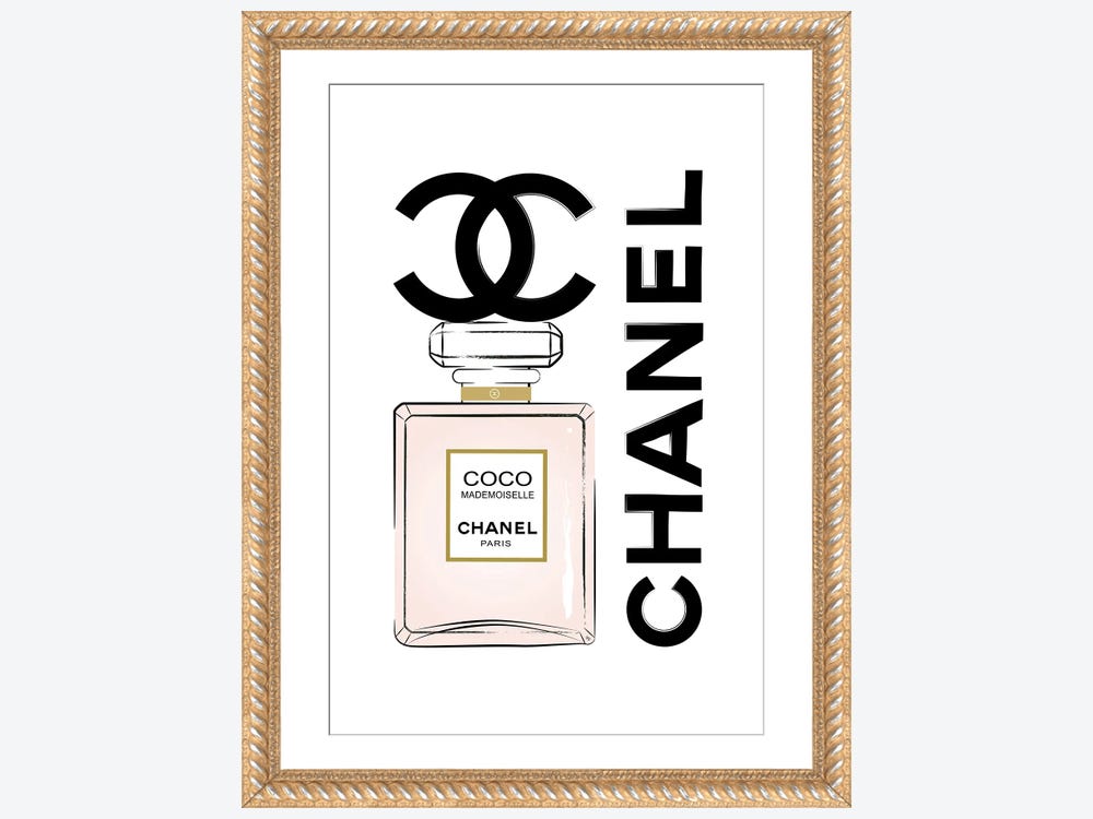Coco Chanel Perfume Bottle Art Waterco - Canvas Artwork