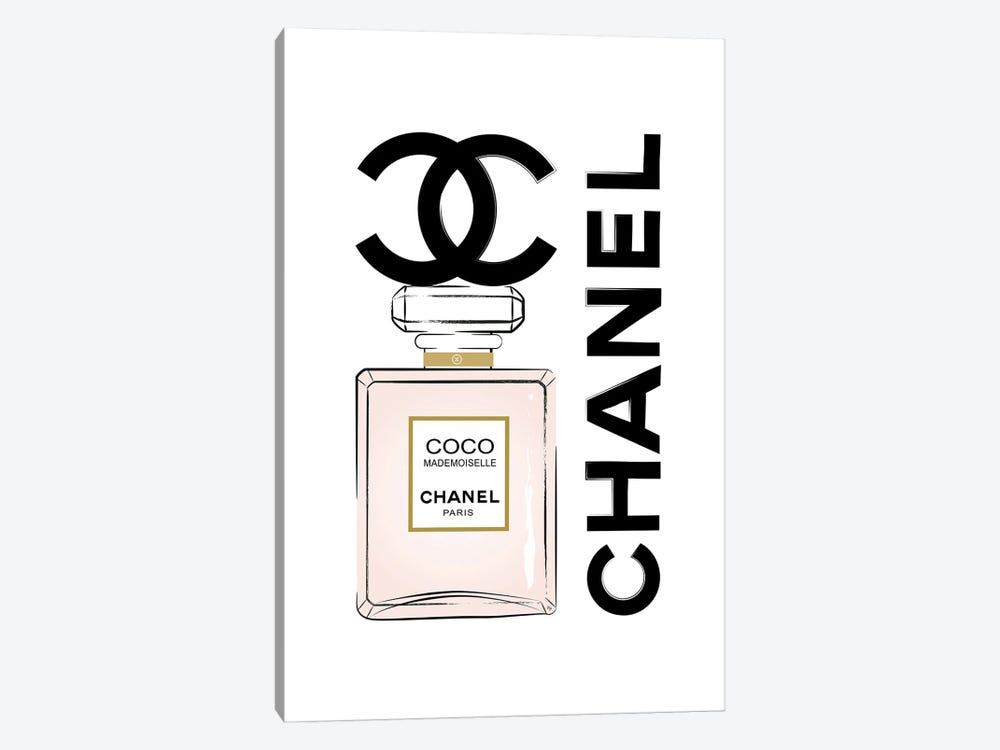 Coco Chanel Perfume Canvas Wall Art by Martina Pavlova