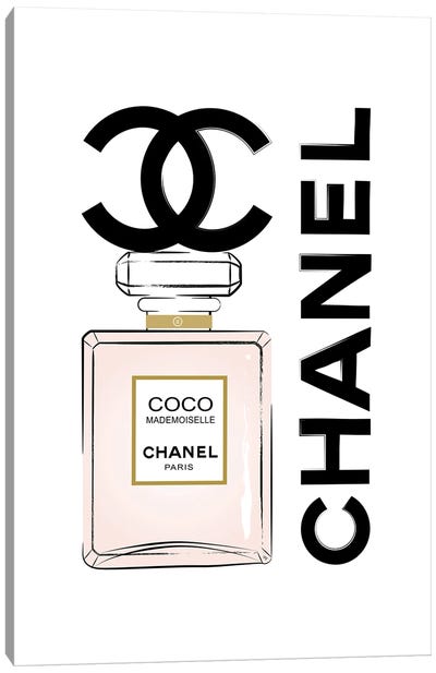 Coco Chanel Perfume Canvas Art Print - Martina Pavlova Fashion Brands