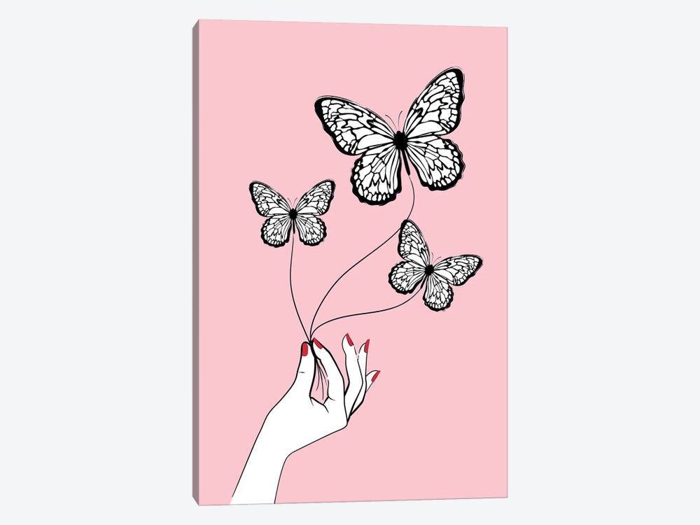Butterfly Game Pink by Martina Pavlova 1-piece Art Print