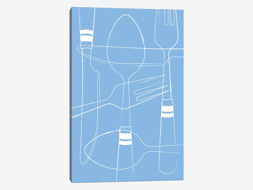 Blue Cutlery by Martina Pavlova 1-piece Art Print