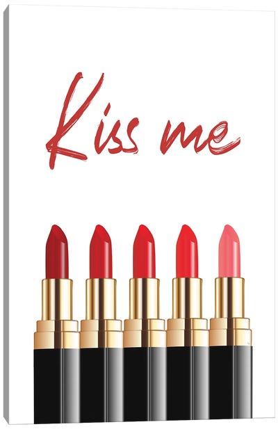 Kiss Me Canvas Art Print - Make-Up Art