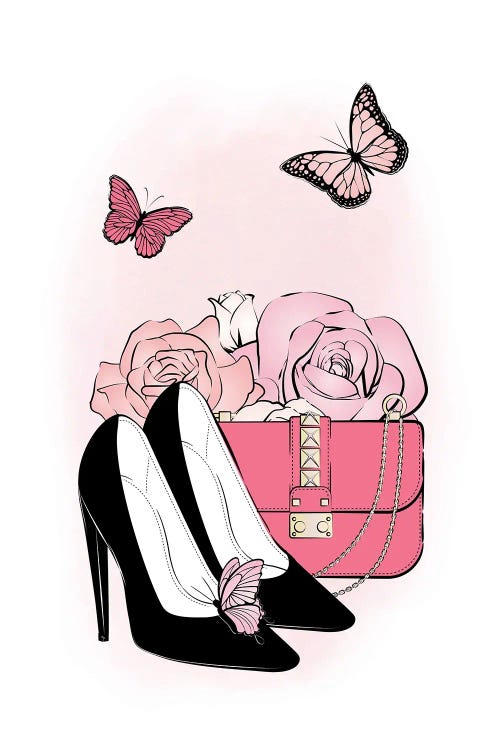 Pink Fashion Set by Martina Pavlova wall art