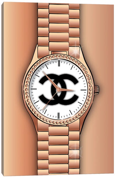 Chanel Watch Canvas Art Print - Martina Pavlova Fashion Brands
