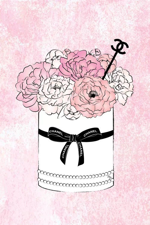 Pink Chanel Flowers Book Box Fashion Décor