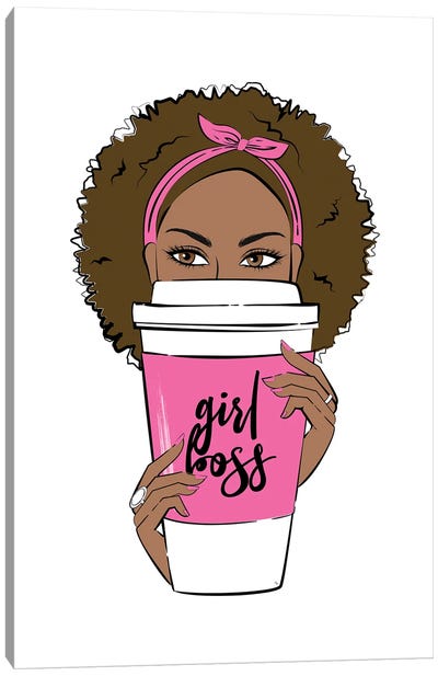 Girl Boss Coffee Canvas Art Print - Martina Pavlova Quotes & Sayings