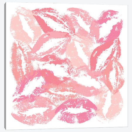 Pink Kisses Canvas Print #PAV770} by Martina Pavlova Canvas Art Print