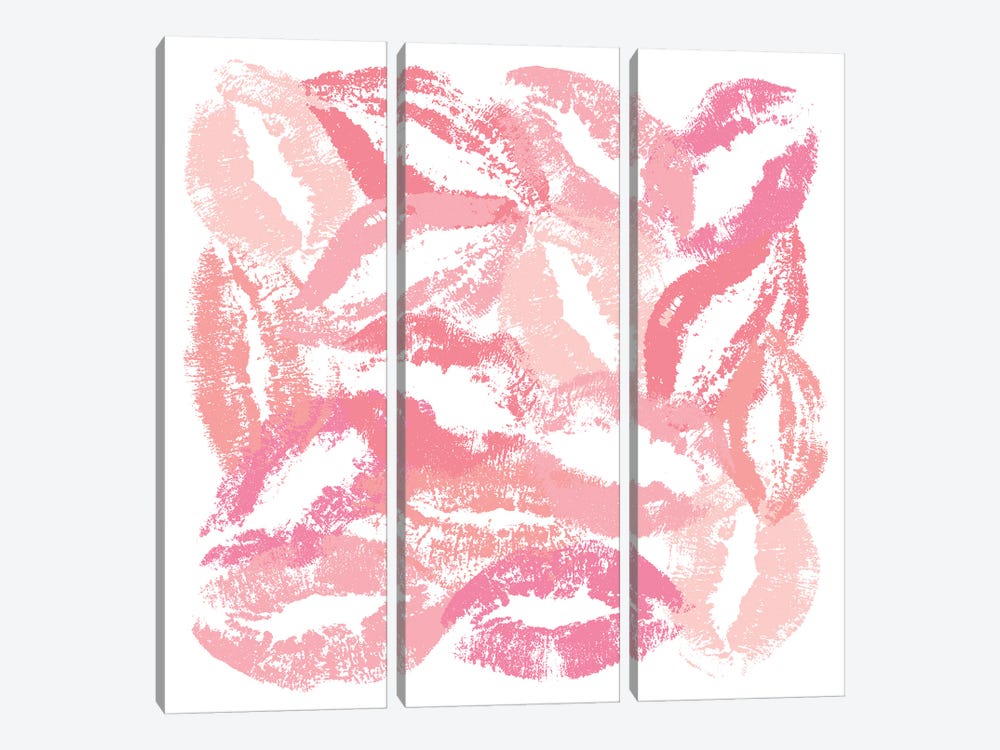 Pink Kisses by Martina Pavlova 3-piece Canvas Wall Art