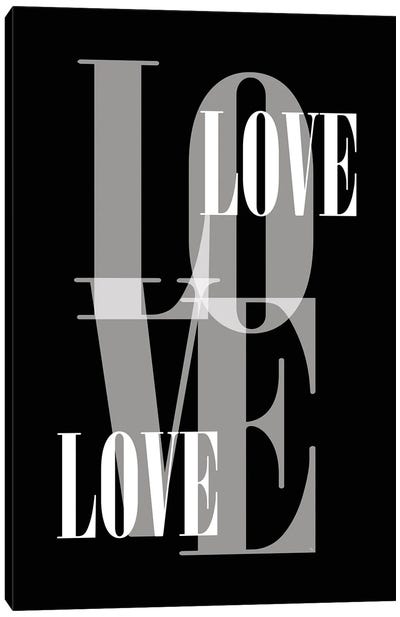 Black Love Canvas Art Print - Love Typography