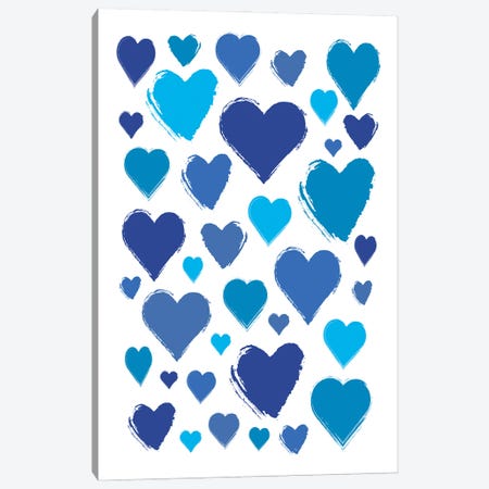 So Blue Hearts Canvas Print #PAV779} by Martina Pavlova Canvas Print