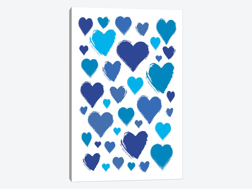 So Blue Hearts by Martina Pavlova 1-piece Art Print