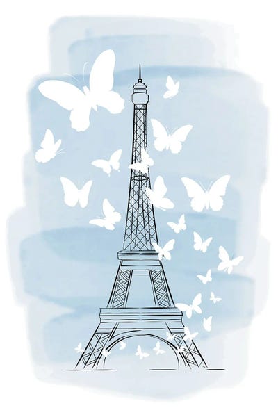 Eiffel Tower: Butterfly Eiffel Tower by Martina Pavlova