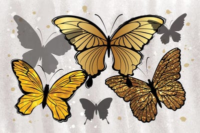 Golden Butterflies by Martina Pavlova art print