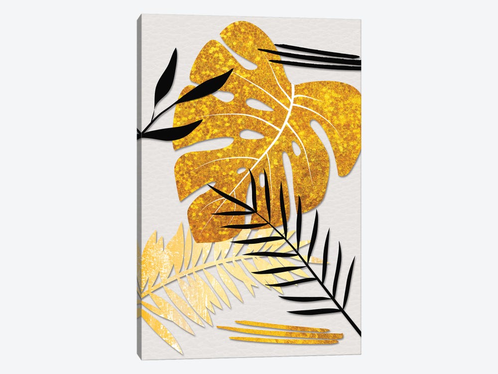 Golden Leaves by Martina Pavlova 1-piece Canvas Print