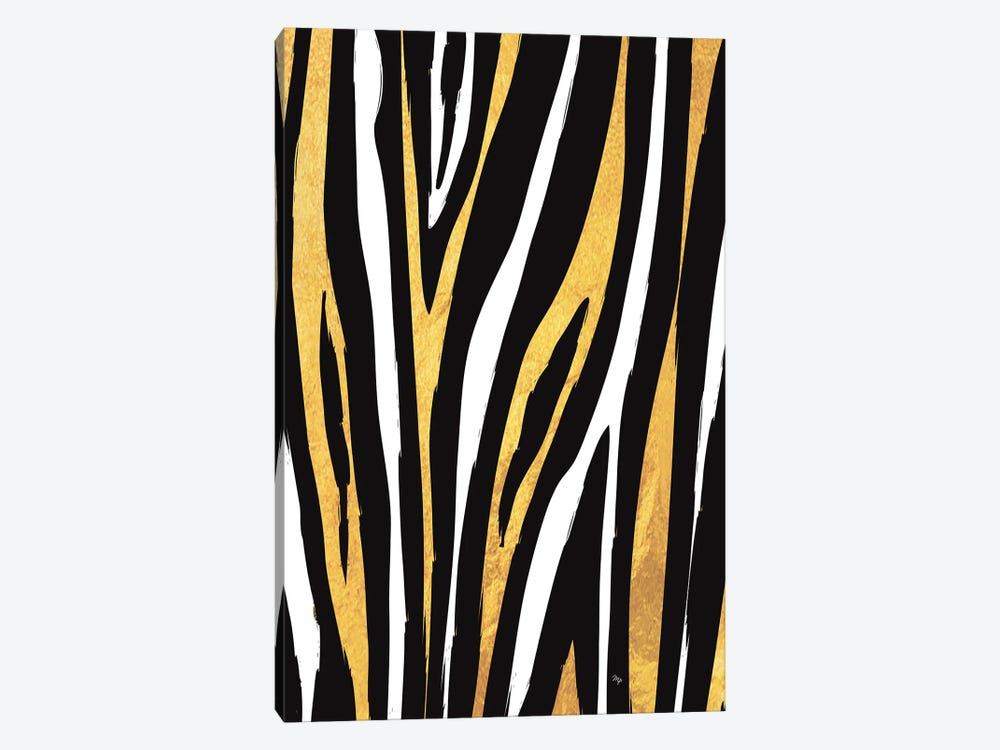 Golden Zebra by Martina Pavlova 1-piece Canvas Art