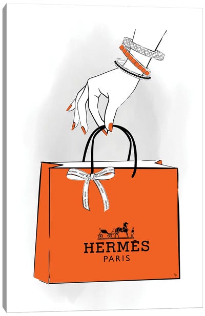 Hermes Hand Canvas Art Print - Martina Pavlova Fashion Brands