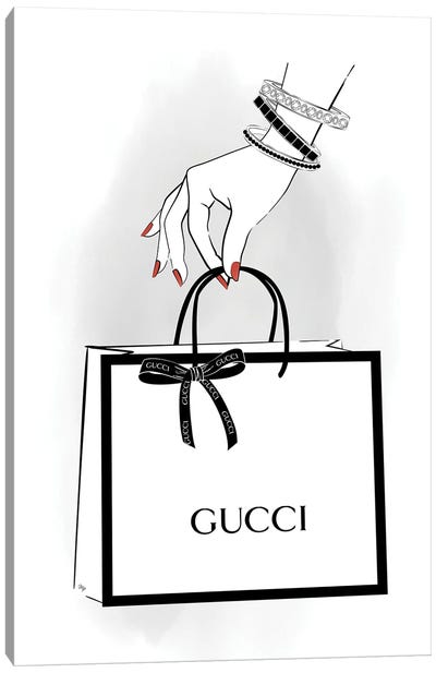 Gucci Hand Canvas Art Print - Martina Pavlova Fashion Brands