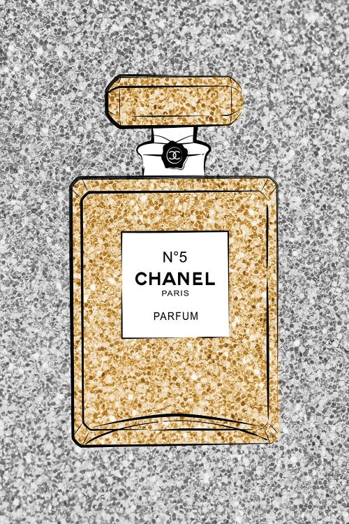 Chanel Inspired wall decor Chanel decor chanel glitter art