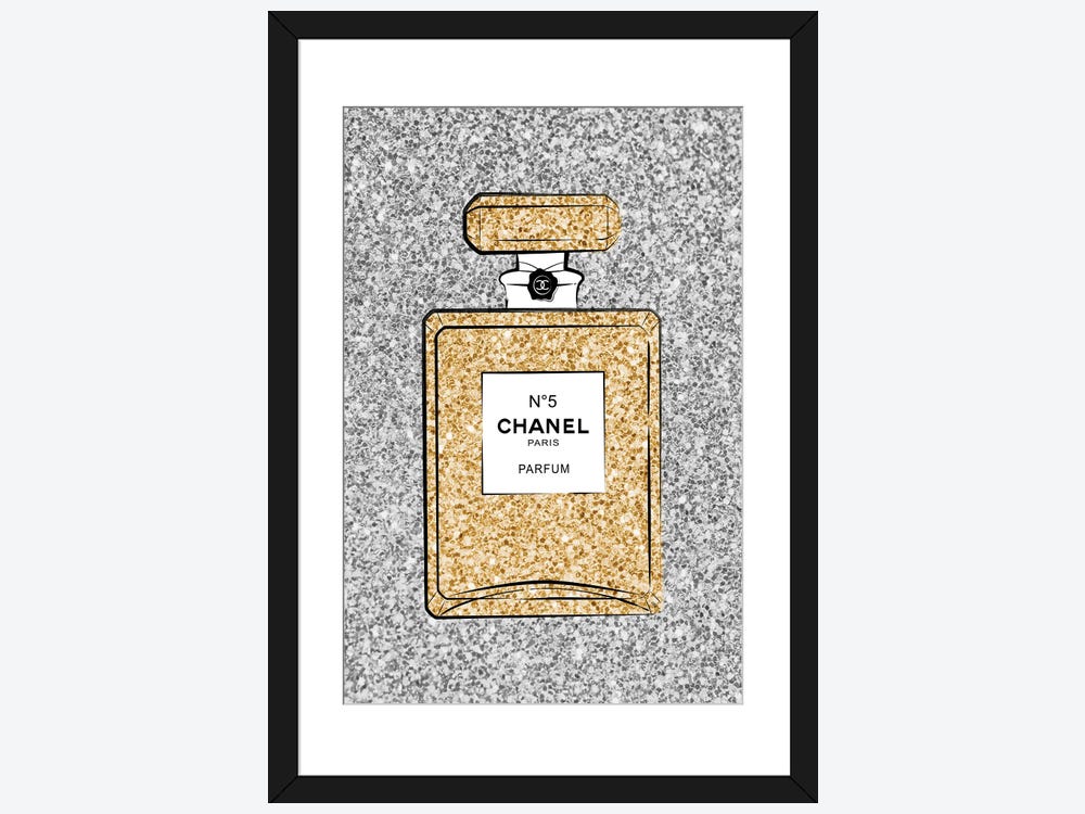 Framed Poster Prints - Chanel Glitter Perfume by Martina Pavlova ( Hobbies & lifestyles > Shopping art) - 32x24x1