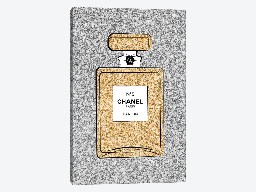 Martina Pavlova Canvas Wall Decor Prints - Chanel Glitter Perfume ( Hobbies & lifestyles > Shopping art) - 40x26 in