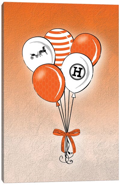 Hermes Balloons Canvas Art Print - Martina Pavlova