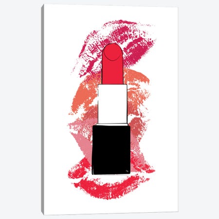 Red Lipstick Canvas Print #PAV808} by Martina Pavlova Canvas Print