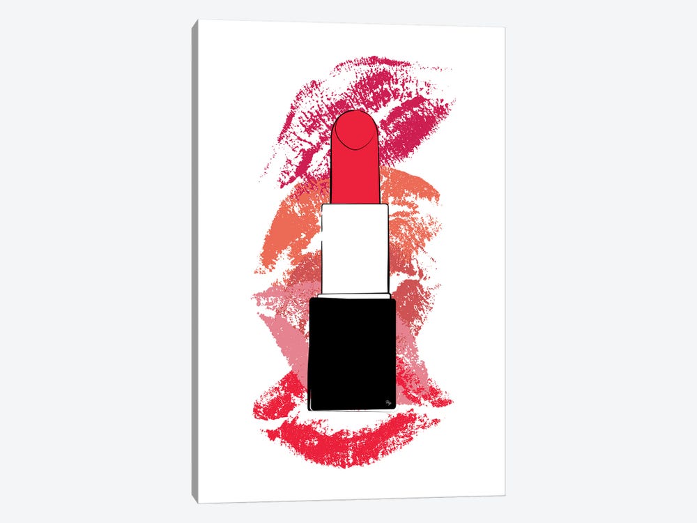 Red Lipstick by Martina Pavlova 1-piece Canvas Print