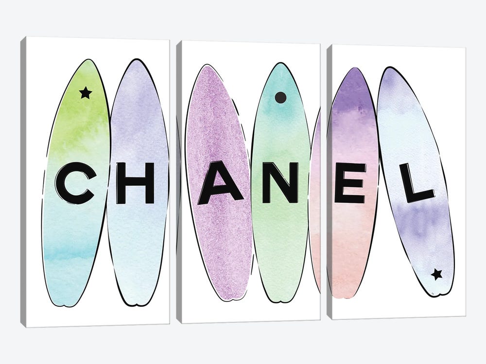 Chanel Surf by Martina Pavlova 3-piece Canvas Print