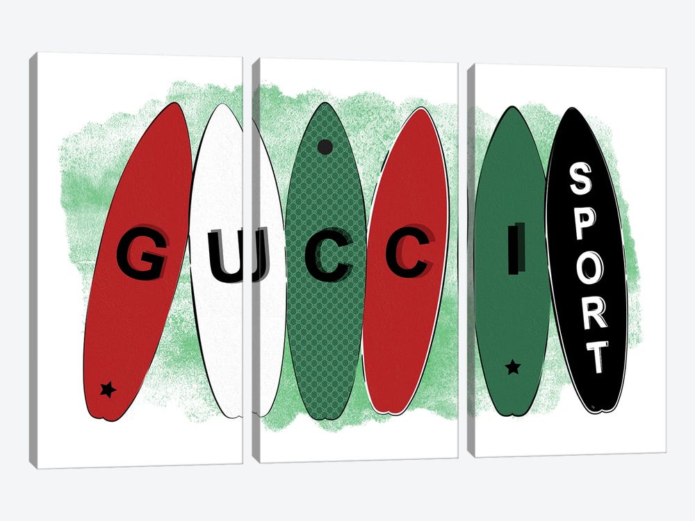 Gucci Surf by Martina Pavlova 3-piece Canvas Artwork