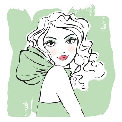 Green Girl by Martina Pavlova art print