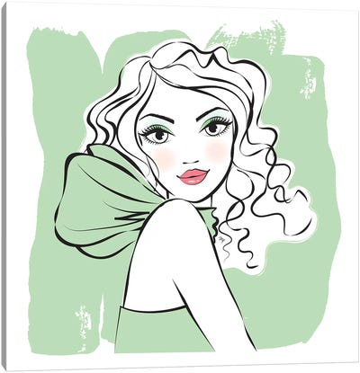 Green Girl Canvas Art Print - Women's Top & Blouse Art