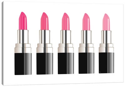 Pink Lipsticks Canvas Art Print - Beauty Art