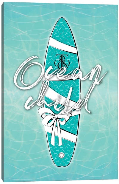 Tiffany Surfing Canvas Art Print - Surfing Art