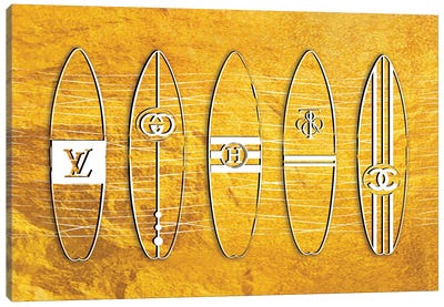 Golden Surfs Canvas Art Print - Hermès Art