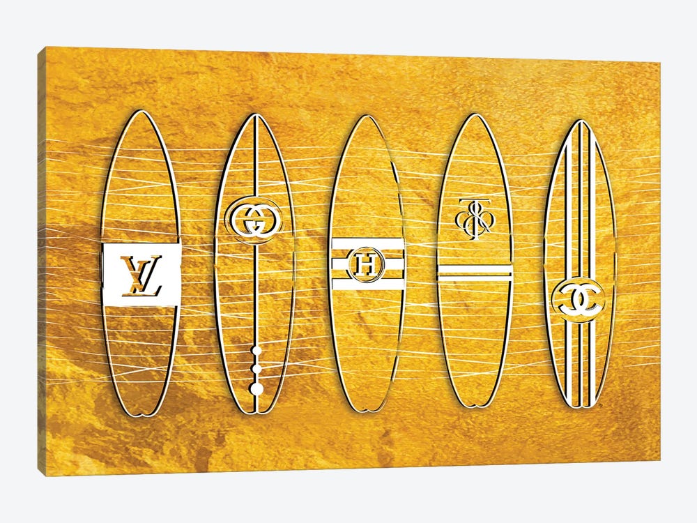 Golden Surfs by Martina Pavlova 1-piece Canvas Art