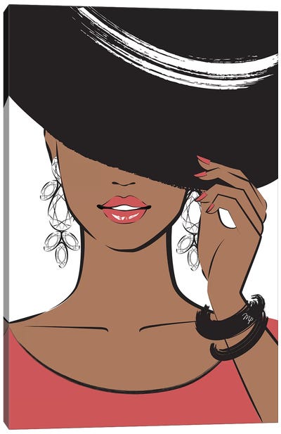 Hat Lady II Canvas Art Print - Pantone Color of the Year