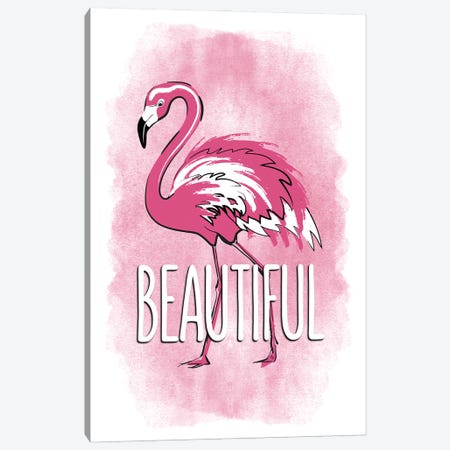 Beautiful Flamingo Canvas Print #PAV846} by Martina Pavlova Canvas Artwork