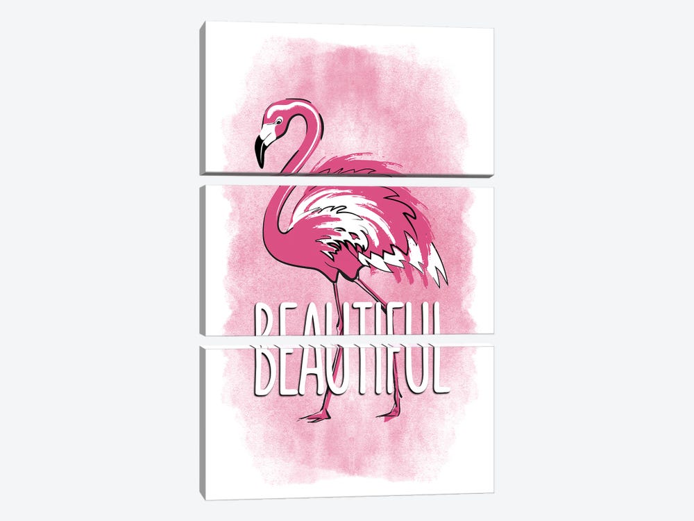 Beautiful Flamingo 3-piece Canvas Print
