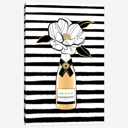 Champagne Vase Canvas Print #PAV851} by Martina Pavlova Canvas Artwork